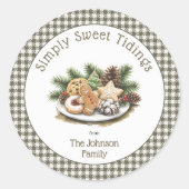Sticker Rond Cookies de Noël Rustiques Simplement Douces Annonc (Devant)