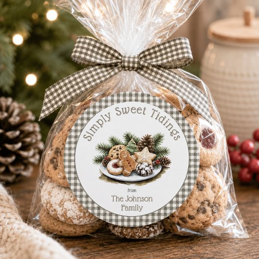 Sticker Rond Cookies de Noël Rustiques Simplement Douces Annonc