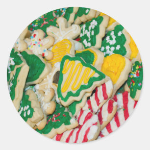 Sticker Rond Cookies de sucre de Noël faits maison décorés