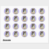 Sticker Rond Cookies d'oeufs de Pâques - Corgi (Feuille)