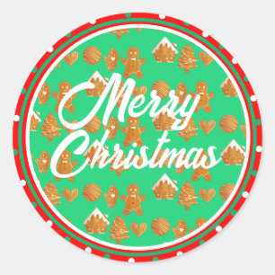 Sticker Rond Cookies en pain d'épice de Noël