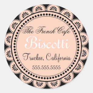 Sticker Rond Cookies faits maison dentelle rose