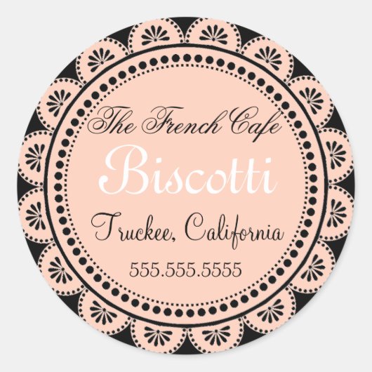 Sticker Rond Cookies faits maison dentelle rose (Devant)