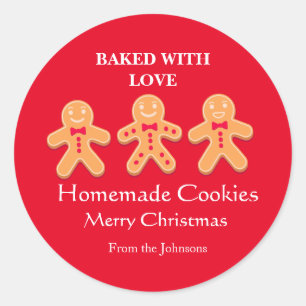 Sticker Rond Cookies faits maison drôle Hommes en pain d'épic
