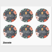 Sticker Rond Cookies faits maison Floral Chalkboard Holiday (Feuille)