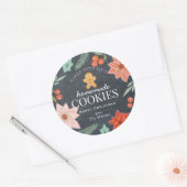 Sticker Rond Cookies faits maison Floral Chalkboard Holiday (Enveloppe)