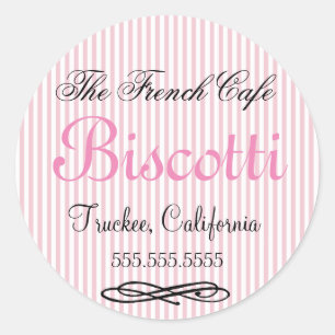Sticker Rond Cookies faits maison Pink Stripes
