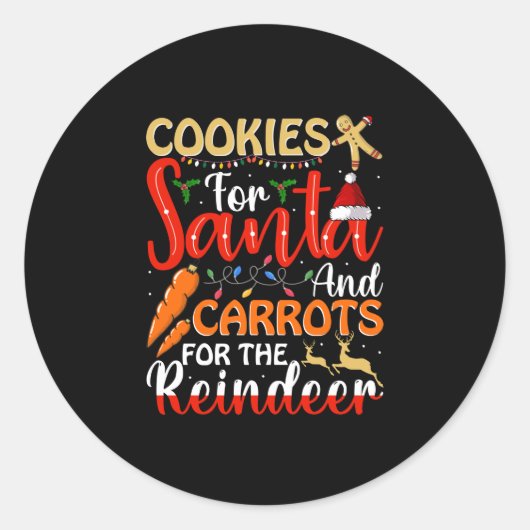 Sticker Rond Cookies For Santa And Carrots For the Reindeer (Devant)