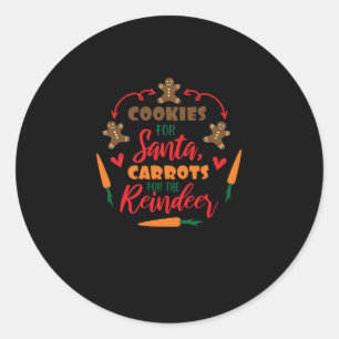 Sticker Rond Cookies for Santa, carrots for the reindeer