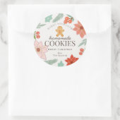 Sticker Rond Cookies maison Crème florale Crème blanche Vacance (Sac)