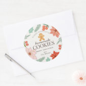 Sticker Rond Cookies maison Crème florale Crème blanche Vacance (Enveloppe)