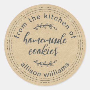 Sticker Rond Cookies Maison Rustiques De la Cuisine de Kraft
