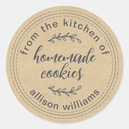 Sticker Rond Cookies maison rustiques de la cuisine de Kraft (Devant)