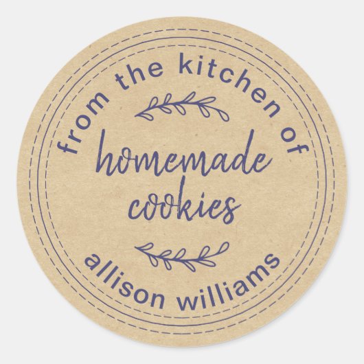 Sticker Rond Cookies maison rustiques de la cuisine de Kraft (Devant)