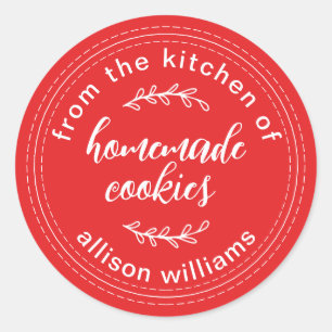 Sticker Rond Cookies maison rustiques de la cuisine de Rouge