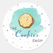 Sticker Rond Cookies modernes script d'entreprise Typographie S (Devant)
