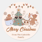 Sticker Rond Cookies Noël fête d'anniversaire (Devant)