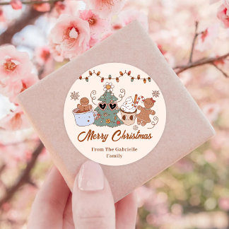Sticker Rond Cookies Noël fête d'anniversaire