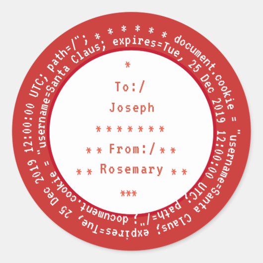 Sticker Rond Cookies personnalisés vers et à partir du navigate (Devant)