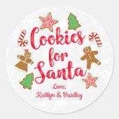 Sticker Rond Cookies Pour Père Noël (Devant)