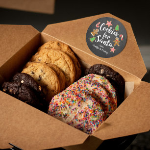 Sticker Rond Cookies Pour Père Noël