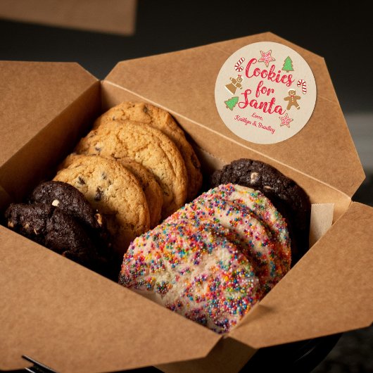 Sticker Rond Cookies Pour Père Noël