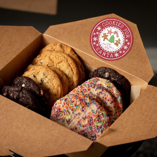 Sticker Rond Cookies Pour Père Noël
