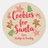 Sticker Rond Cookies Pour Père Noël (Devant)