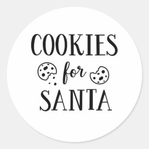 Sticker Rond Cookies Pour Père Noël Cadeau De Noël