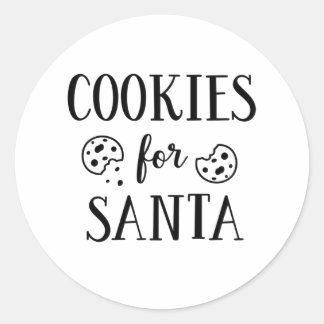 Sticker Rond Cookies Pour Père Noël Cadeau De Noël