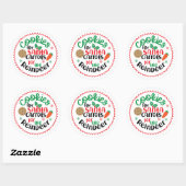 Sticker Rond Cookies pour Père Noël et Carottes pour Reindeer (Feuille)