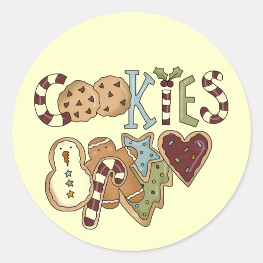 Sticker Rond Cookies pour Père Noël Tshirts et cadeaux (Devant)