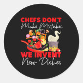 Sticker Rond Cooking Cook Kitchen Chef Chefs Don't Make Mistake (Devant)