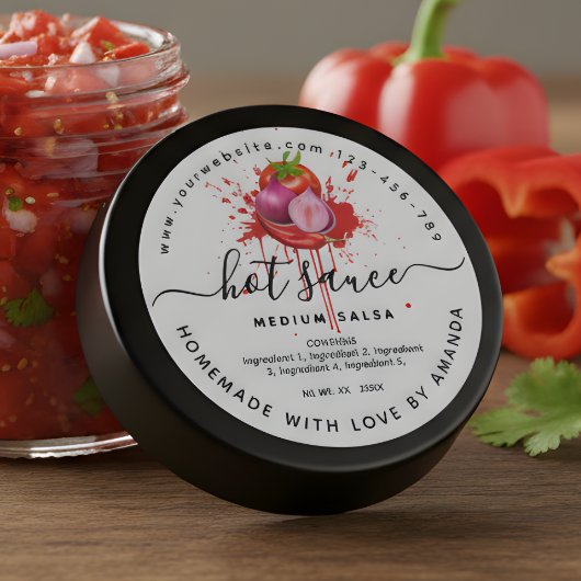 Sticker Rond Cooking Homemade hot sauce label