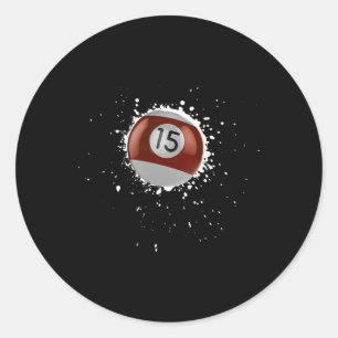 Sticker Rond Cool 15 balles Quinze Billard Billard Peinture Spl