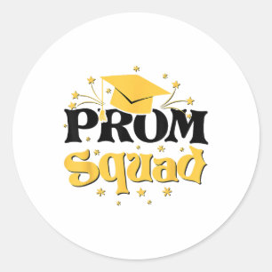 Sticker Rond Cool 2025 Prom Squad Cl De 2025 Graduation Matchin