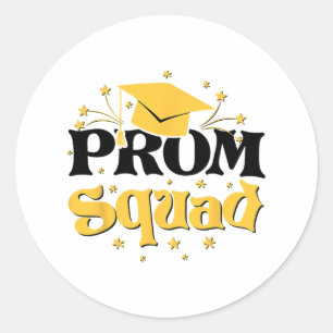 Sticker Rond Cool 2025 Prom Squad Cl De 2025 Graduation Matchin