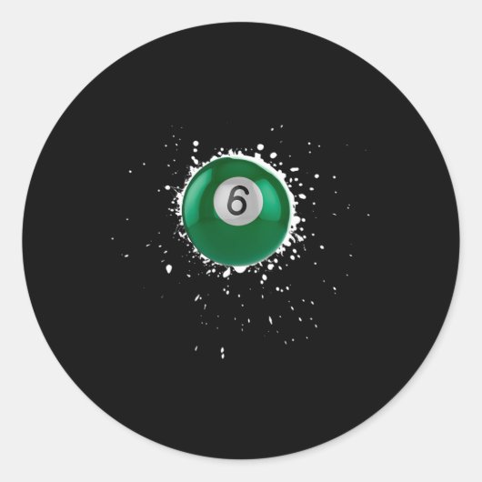 Sticker Rond Cool 6 balles Billard de six billard de billard de (Devant)