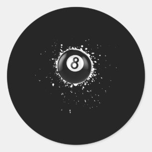 Sticker Rond Cool 8 boules Huit Billard Billard Peinture Splatt