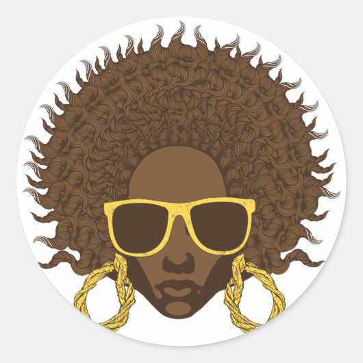 Sticker Rond Cool afro (Devant)