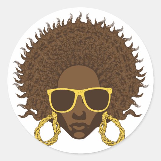 Sticker Rond Cool afro (Devant)