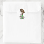 Sticker Rond Cool Allemand Pointer Pointer Chien Bière Boire (Sac)