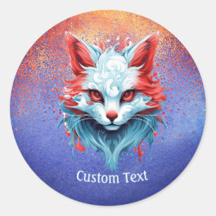 Sticker Rond Cool Anime Magique Chat Personnalisé