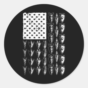 Sticker Rond Cool Arrowhead Pour Hommes Femmes Bowhunt Arrow Hu