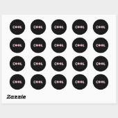 Sticker Rond Cool - avec fleurs roses (Feuille)