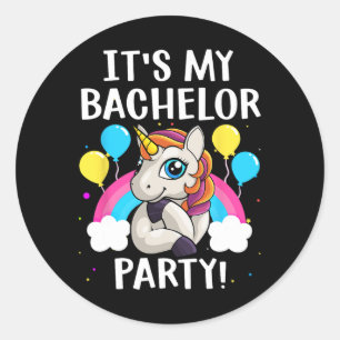 Sticker Rond Cool Bachelor Party Art For Men Boys Groom Mariage