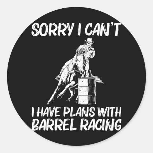 Sticker Rond Cool Barrel Racing Pour Femmes Hommes Rodéo Cheval (Devant)