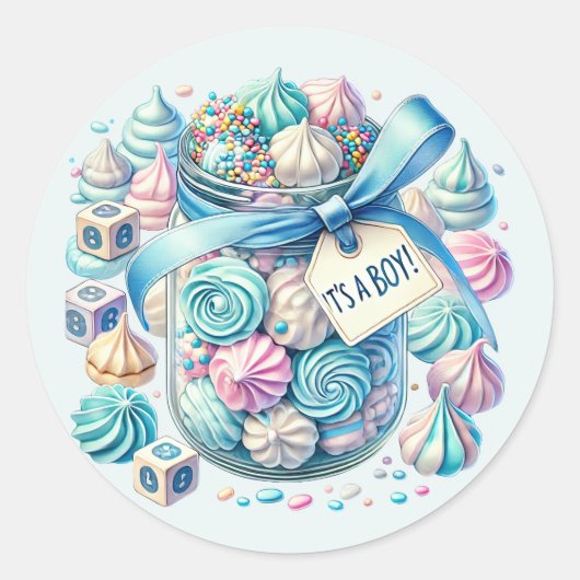Sticker Rond Cool bébé garçon douche doux (Devant)