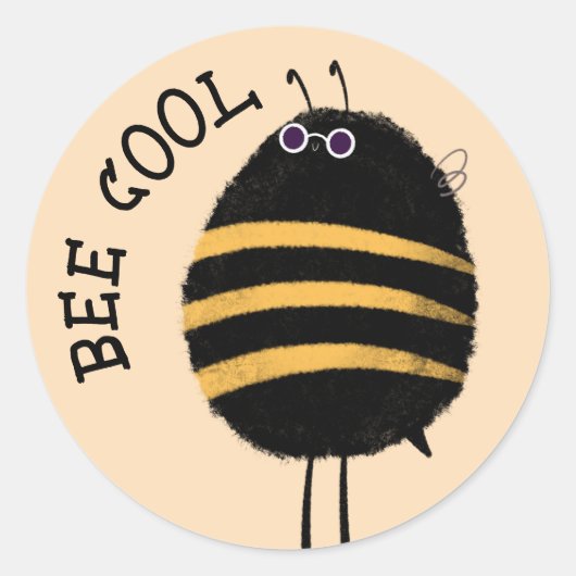 Sticker Rond Cool Bee (Devant)