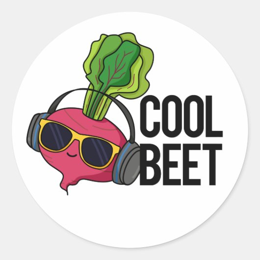 Sticker Rond Cool Beet Funny Veggie Pun (Devant)